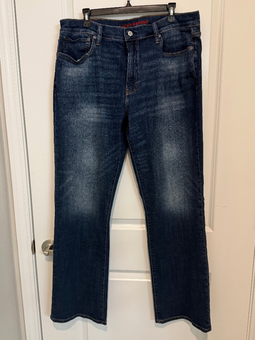 Lucky Brand Easy Rider Boot Jeans Men 36x34 Dark Wash Bootcut Stretch Denim NWOT